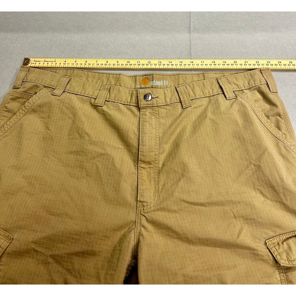 Carhartt Force Relaxed Fit Cargo Shorts Mens Size 46 Khaki Ripstop 103543 253 - Picture 8 of 9